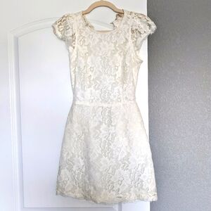 Guess White Mini Dress with Open Back, size small